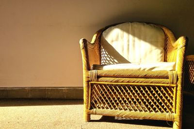 Close-up view of bamboo chair