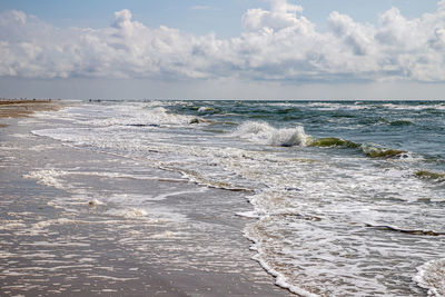 Waves on the beach of amrum