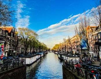 Canal passing through city