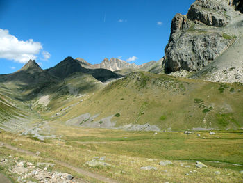 Scenic view of mountains against sky