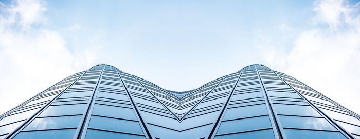 Low angle view of modern building against sky