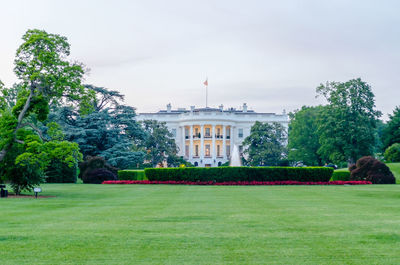 Lawn in front of building