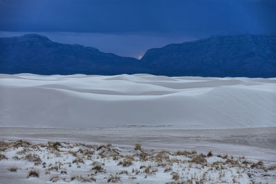 Idyllic shot of white sands national monument against sky during sunset