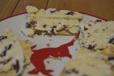 Close-up of cake in plate