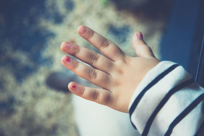 Close-up of baby hand