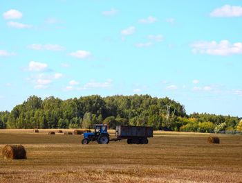 View of agricultural field against sky