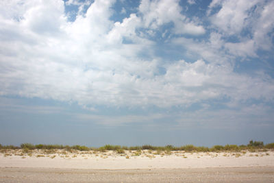 Scenic view of landscape against cloudy sky