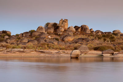 Scenic view of rock formation against sky