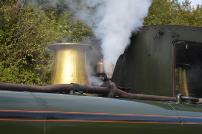 Smoke emitting from steam train