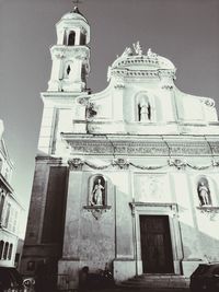 Low angle view of statue of cathedral