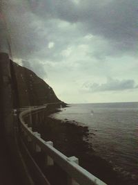 View of sea against cloudy sky