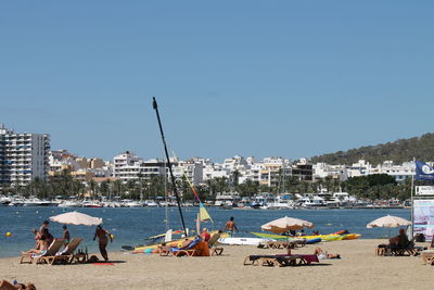 View of people standing on beach