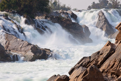 Scenic view of waterfall