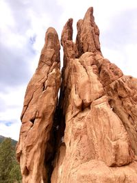 Low angle view of rock formation