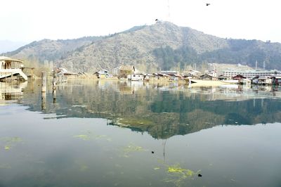 Scenic view of lake and mountains