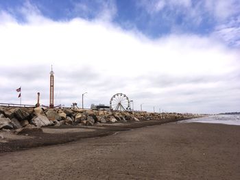 Scenic view of beach against sky