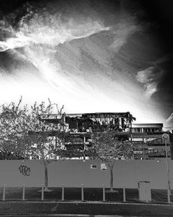 Low angle view of buildings against sky