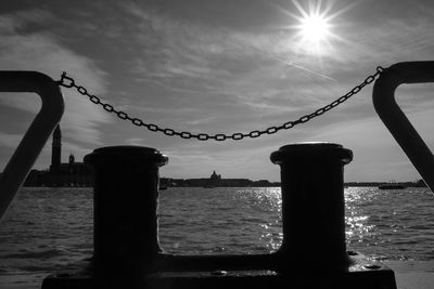 Silhouette of bridge over river