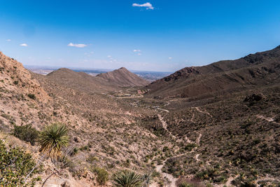 Scenic view of arid landscape against sky