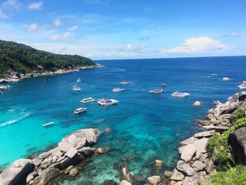 High angle view of sea against sky