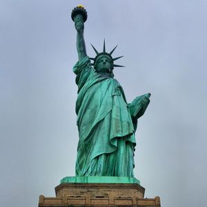 Low angle view of statue of liberty