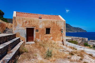Island spinalonga, view from village plaka, crete, greece