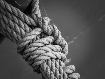 Close-up of rope tied up