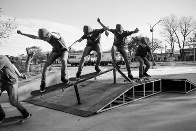 Sequence shots skateboarder sliding