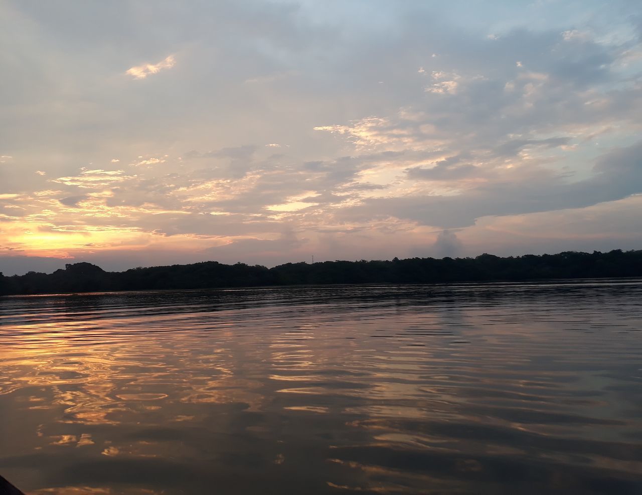 SCENIC VIEW OF SUNSET OVER LAKE