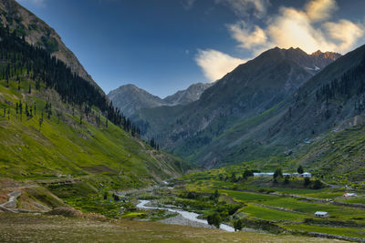 Scenic view of mountains against sky