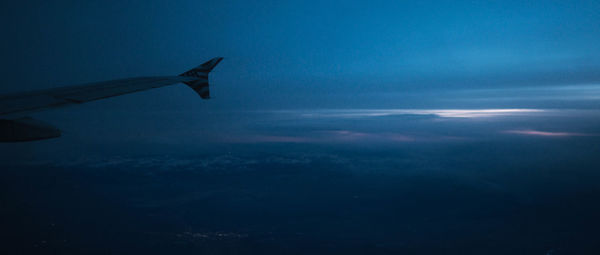 Aerial view of cloudscape against blue sky