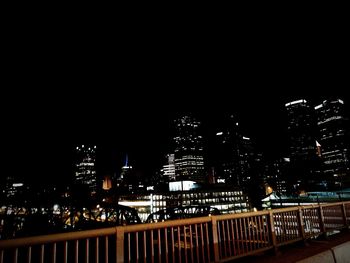 Illuminated cityscape at night