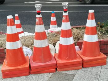 Traffic cones on footpath