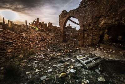 Abandoned building against sky