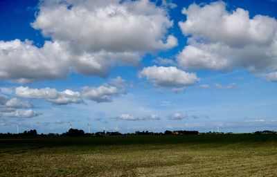 Scenic view of field against sky