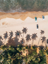 High angle view of people on beach