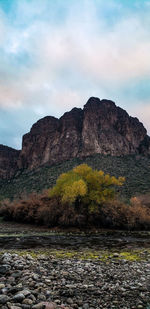 Scenic view of rock formation against sky