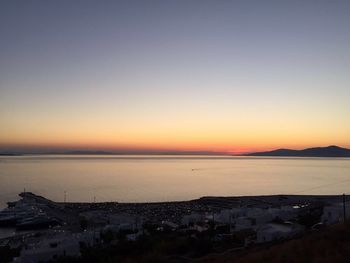 Scenic view of sea at sunset