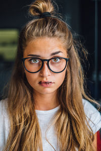 Close-up portrait of young woman