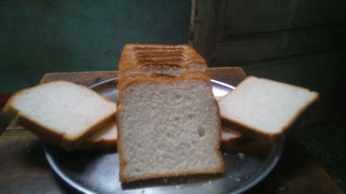 Close-up of breakfast served on table