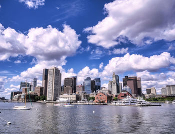 View of buildings in city against sky