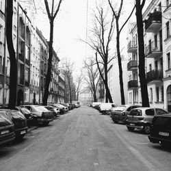 Cars parked on street