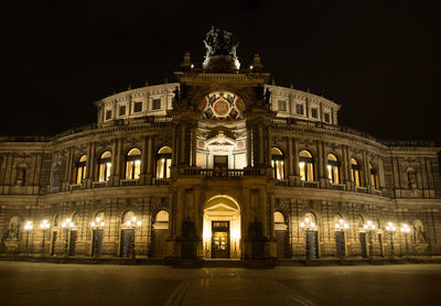 View of illuminated building at night