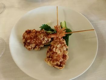 Close-up of food in plate on table