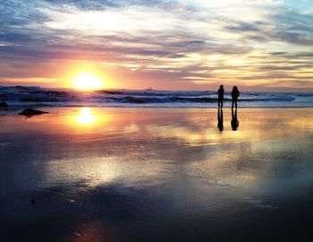 Scenic view of sea at sunset