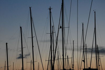 Low angle view of sailboats against sky