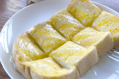 High angle view of meal served in plate