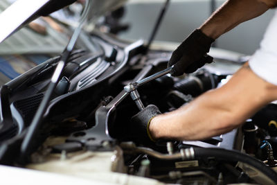 Man working on bicycle