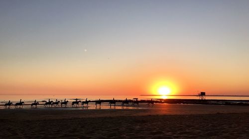 Scenic view of sea at sunset