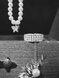 Close-up of flower vase on table